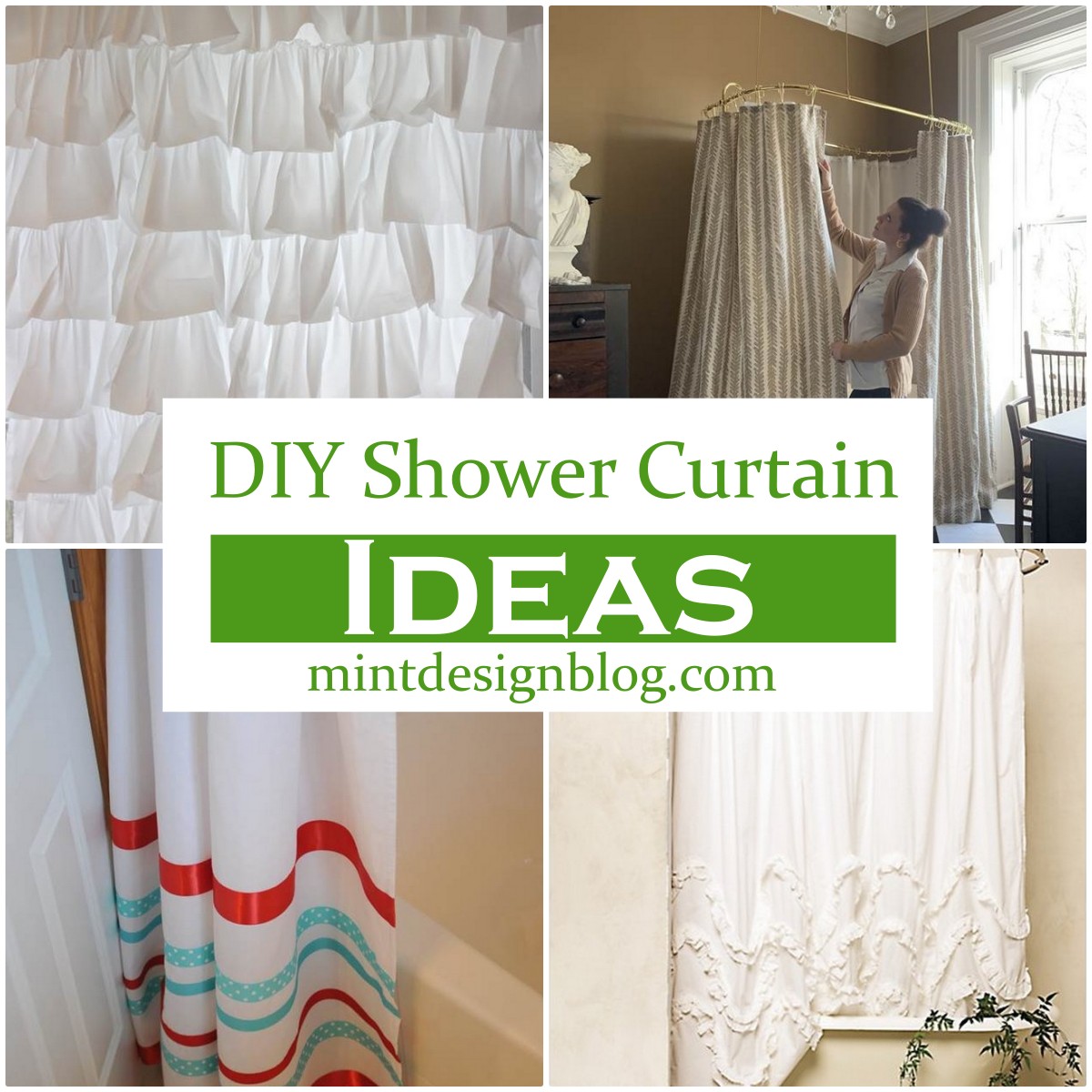 20 DIY Shower Curtain Ideas For Your Bathroom - Mint Design Blog