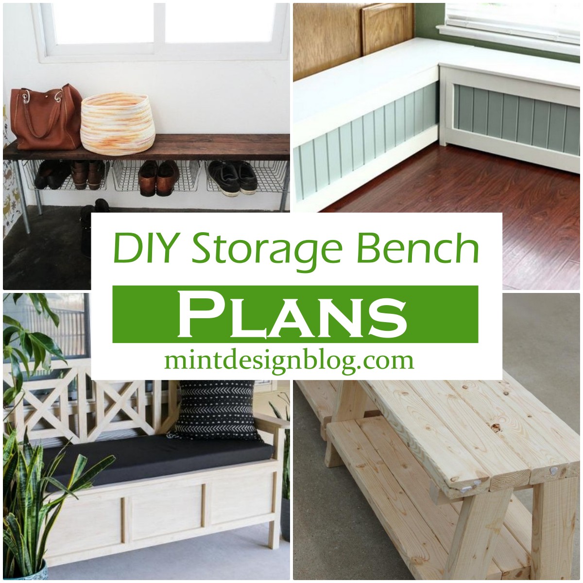 24 DIY Storage Bench Plans You Can Make Easily Mint Design Blog