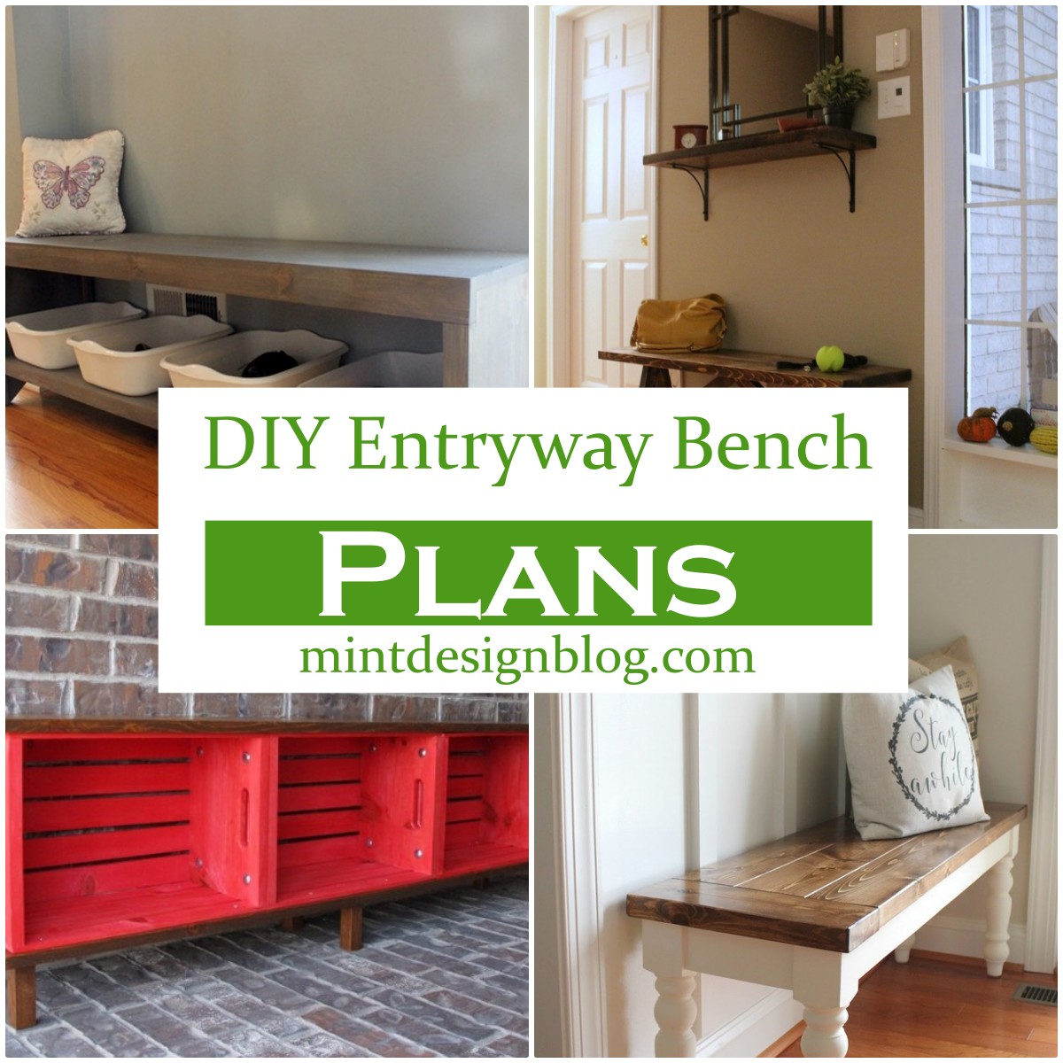 15 DIY Entryway Bench Plans You Can Make Easily Mint Design Blog