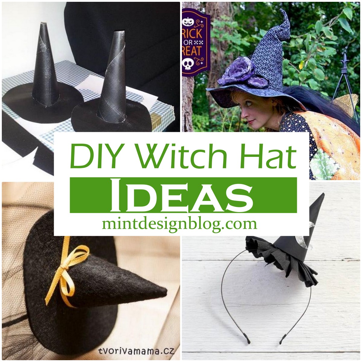 21 DIY Witch Hat Ideas Mint Design Blog