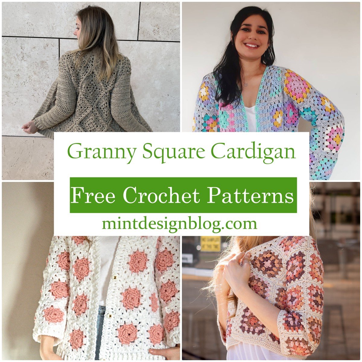 20 Free Crochet Granny Square Cardigan Patterns - Mint Design Blog