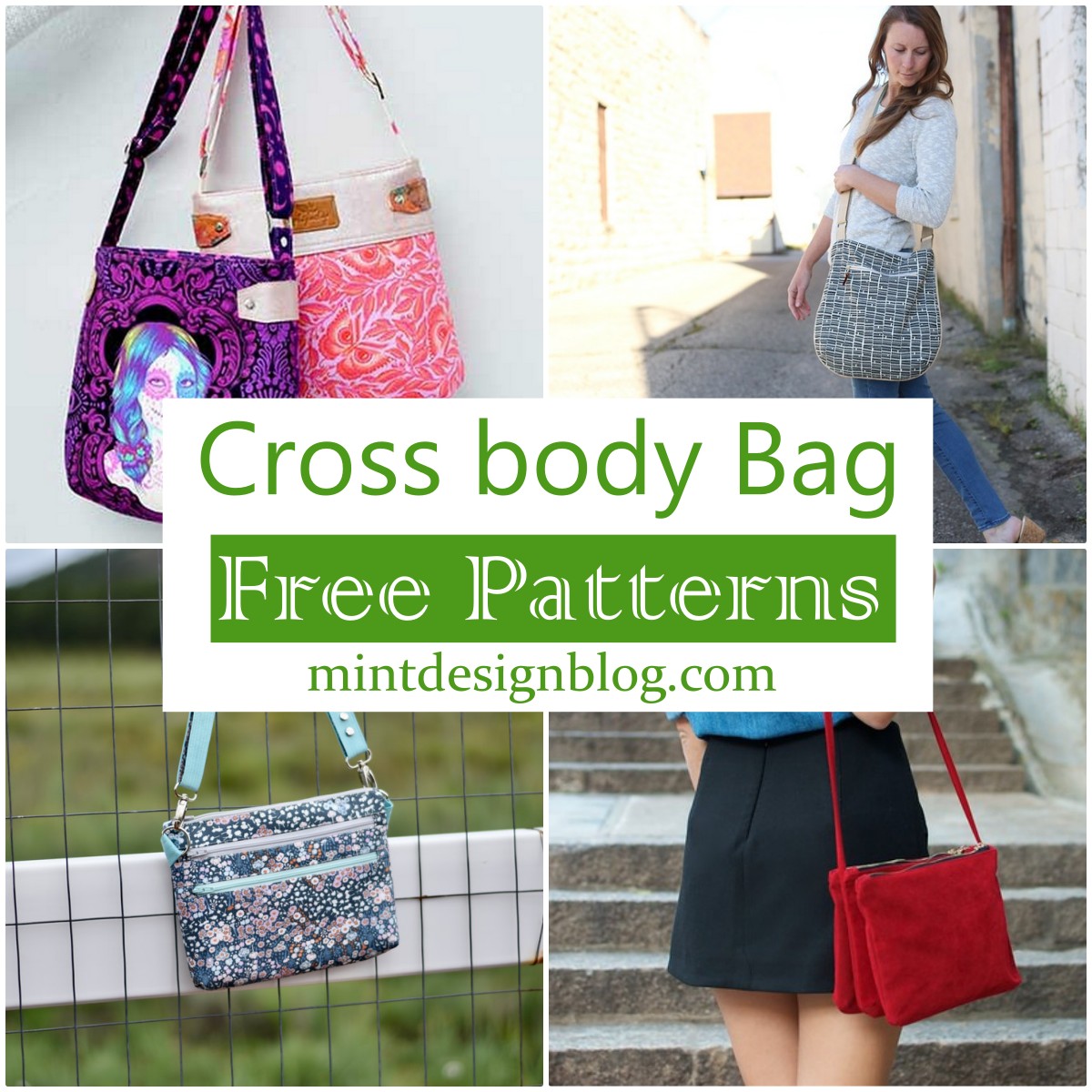 31 Free Cross body Bag Patterns For Hang Out - Mint Design Blog