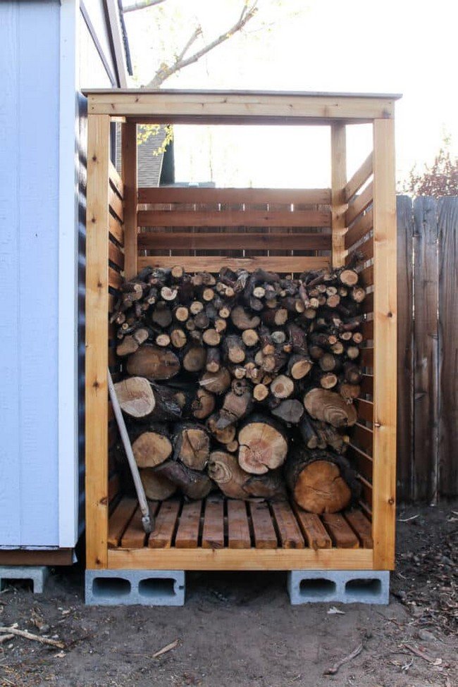 DIY Firewood Rack with Roof